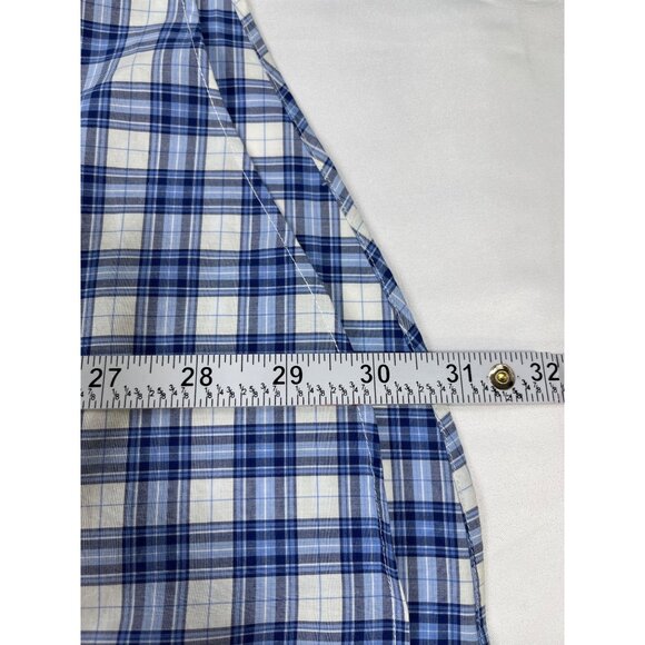 Ralph Lauren SKU 7540 Mens Blue and White Plaid Dress Shirt Size L - Picture 8 of 13